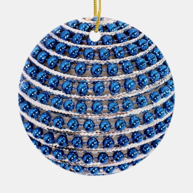 Cerâmica Ornamento de Cama Azul (Frente)
