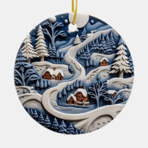 Cerâmica Ornamento de Caminho de Inverno da Lua