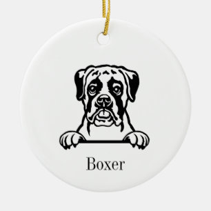 Cerâmica ornamento de cão Boxer