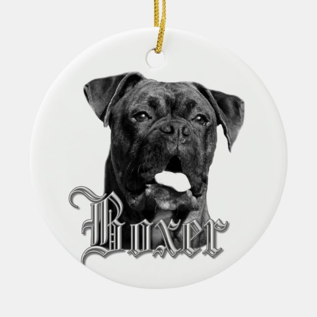 Cerâmica ornamento de cão Boxer (Frente)