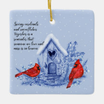 Ornamento de Cardinais e Flocos de Neve