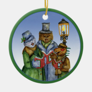 Cerâmica Ornamento de Caroling Cryptids