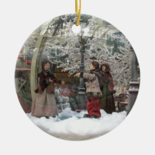 Cerâmica Ornamento de Carollers do Natal