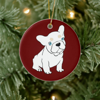 Cerâmica Ornamento de Cartoon de Cãozinho-Cãozinho francês