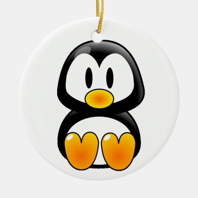 Cerâmica Ornamento de Cartoon Penguin (Frente)