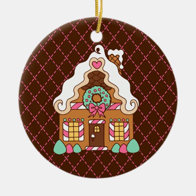 Cerâmica Ornamento de Casa Gingerpão (Frente)