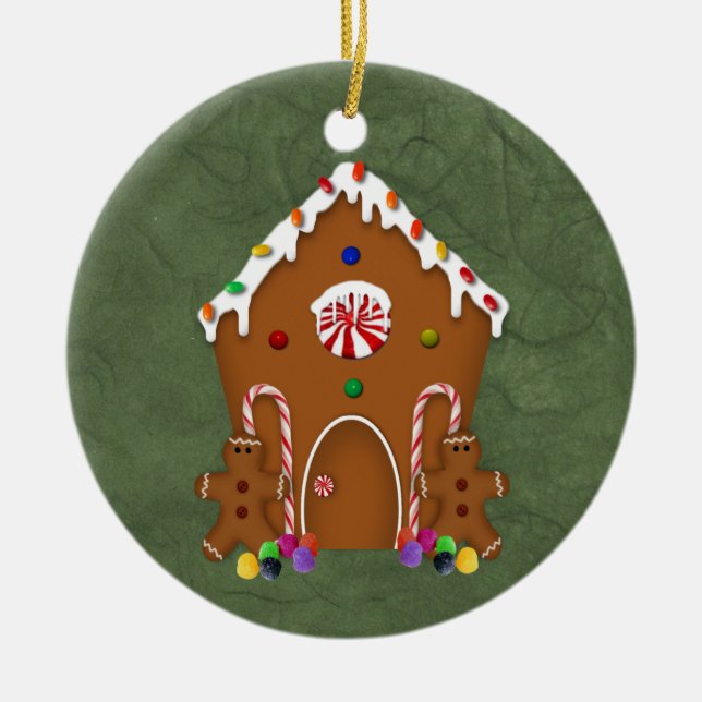 Cerâmica Ornamento de Casa Gingerpão (Frente)