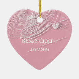 Cerâmica Ornamento de Casamento de Cobwebs e Aranhas Branca