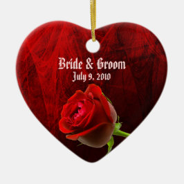 Cerâmica Ornamento de Casamento Gothic Rosa Keepsasasaac