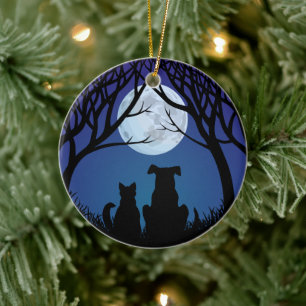 Cerâmica Ornamento de Cat & Dog Melhor Nomes de Amigos Pers