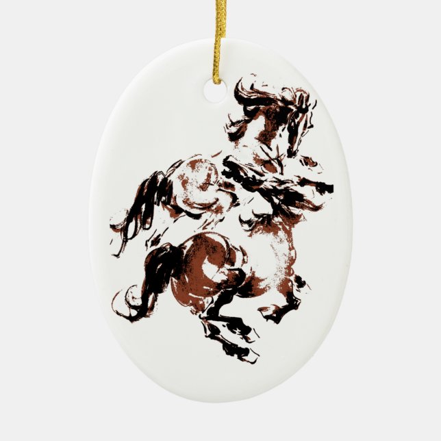 Cerâmica Ornamento de Cavalos Selvagens (Frente)