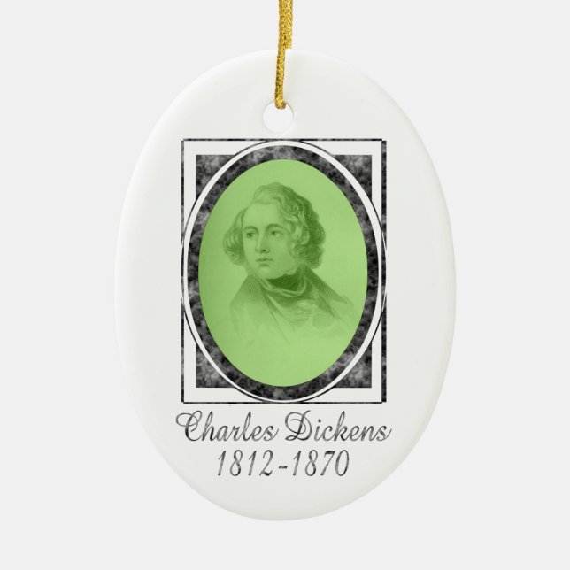 Cerâmica Ornamento de Charles Dickens (Frente)