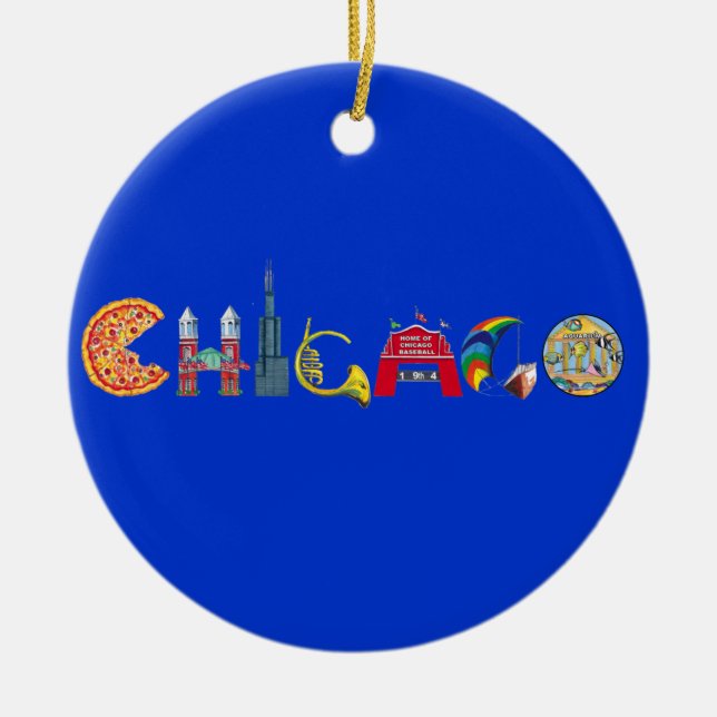 Cerâmica Ornamento de Chicago (Frente)