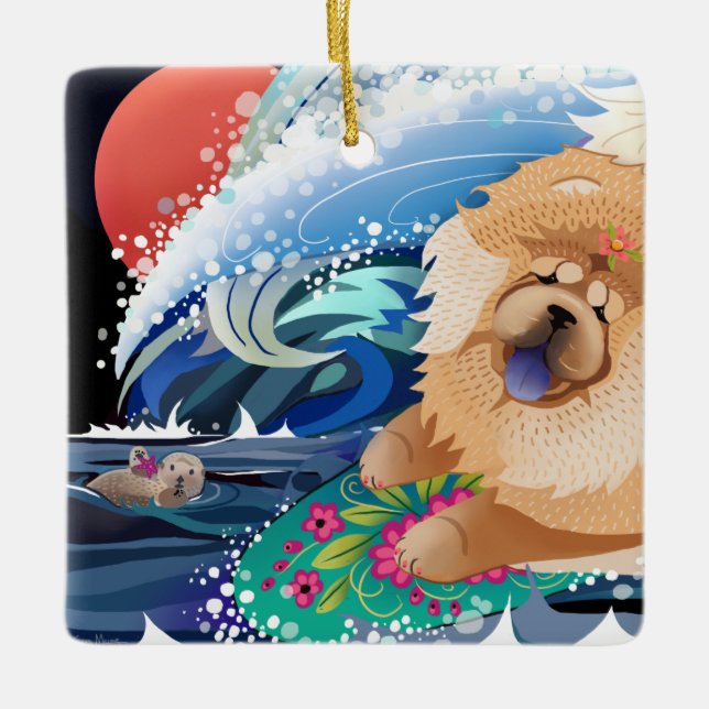 Cerâmica Ornamento de Chow BINDI CHOWABUNGA (Frente)