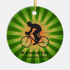 Cerâmica Ornamento de Ciclo de andando de bicicleta