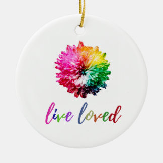 Cerâmica Ornamento de Círculos Amados ao Vivo