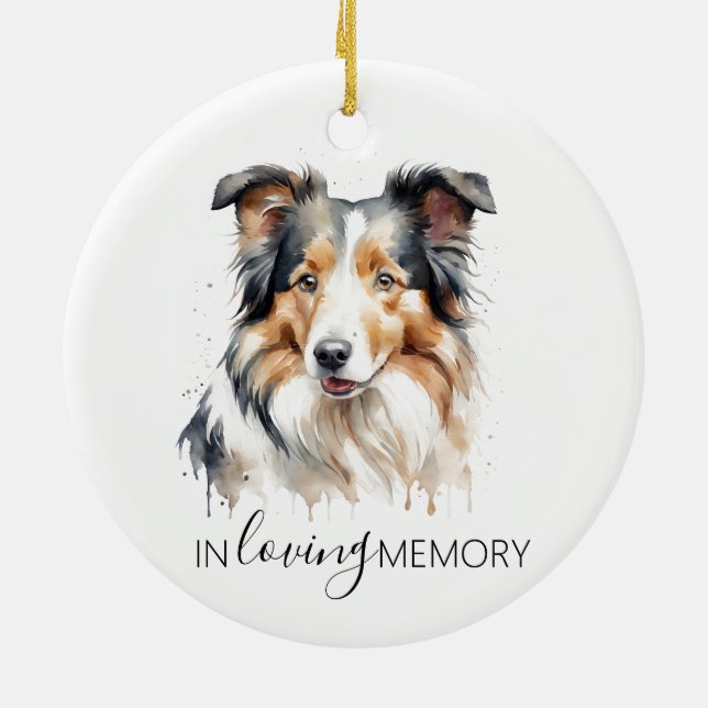 Cerâmica ornamento de coloração aquática memorial Collie (Traseira)