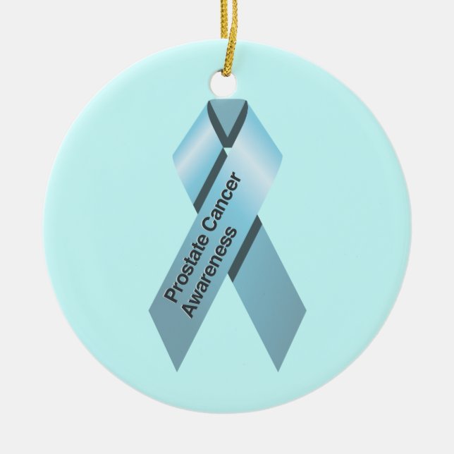 Cerâmica Ornamento de Consciência do Cancer da Próstata (Frente)