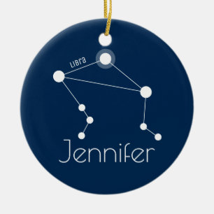 Cerâmica Ornamento de constelação de Libra Personalizada