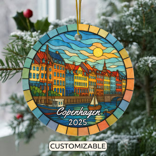 Cerâmica Ornamento de Copenhaga de Vidro Estreito Personali