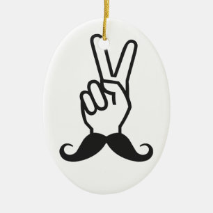 Cerâmica Ornamento de cores personalizado do bigode vencedo