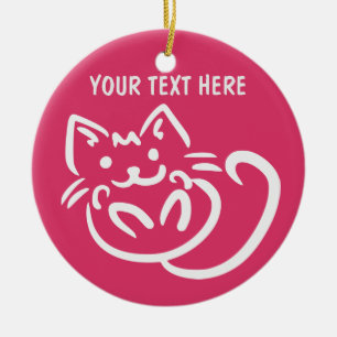 Cerâmica Ornamento de cores personalizado do Cat Illustrati