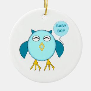 Cerâmica Ornamento De Coroa De Bebê Azul-Bonito