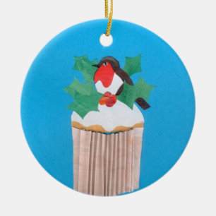 Cerâmica Ornamento de Cupcake de Natal
