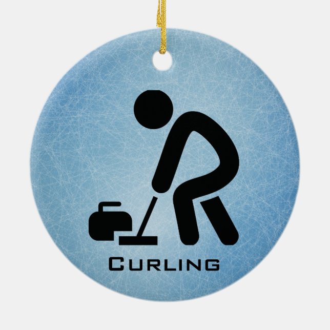 Cerâmica Ornamento de Curling Personalizado (Traseira)