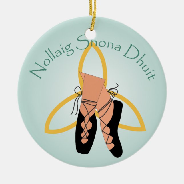 Cerâmica Ornamento de Dança Celta (Frente)