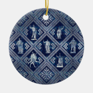 Cerâmica Ornamento de Deidades Gregas e Chave Meander