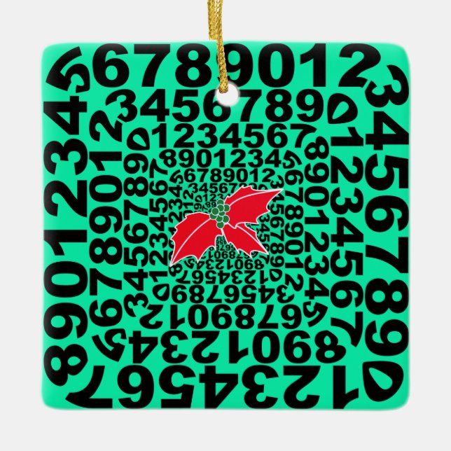 Cerâmica Ornamento de Design numérico (Frente)