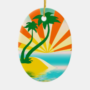 Cerâmica Ornamento de Dias de Praia de Verão Sunshine