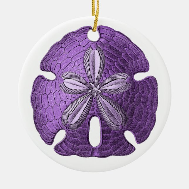 Cerâmica Ornamento de Dólar de Areia Violeta (Frente)