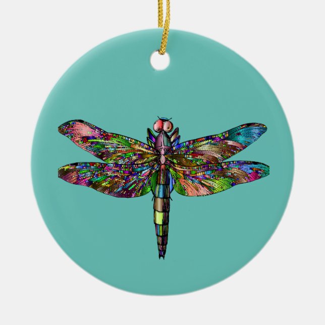 CERÂMICA ORNAMENTO DE DRAGONFLY (Frente)