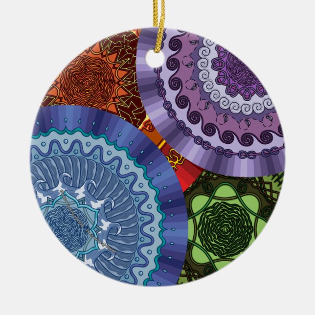 Cerâmica Ornamento de Elementos Mandalas (Frente)