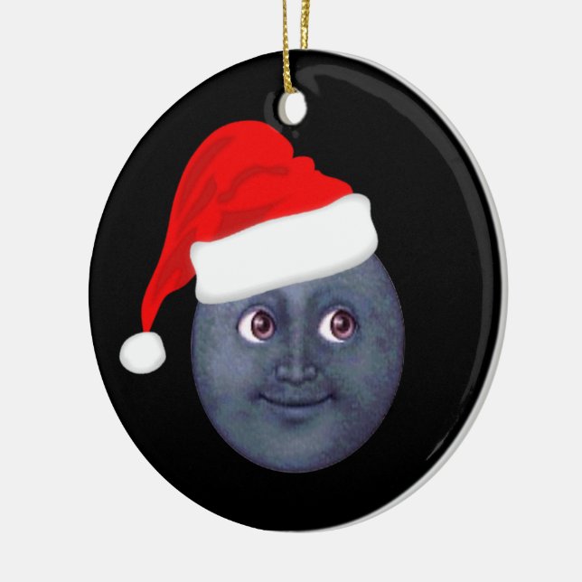 Cerâmica Ornamento de Emoji da lua do Natal (Esquerda)