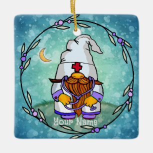 Cerâmica Ornamento de Enfermeiro personalizado do Gnome Mas