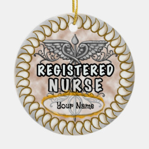 Cerâmica Ornamento de enfermeiro registrado personalizado C
