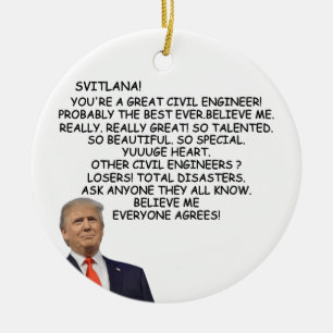 Cerâmica Ornamento de Engenheiros Civis Trump, Presidente E