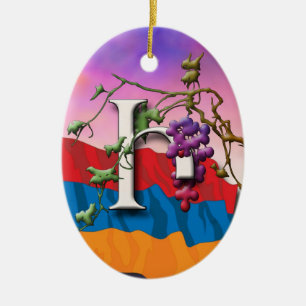 Cerâmica Ornamento de "Eni" das iniciais do alfabeto