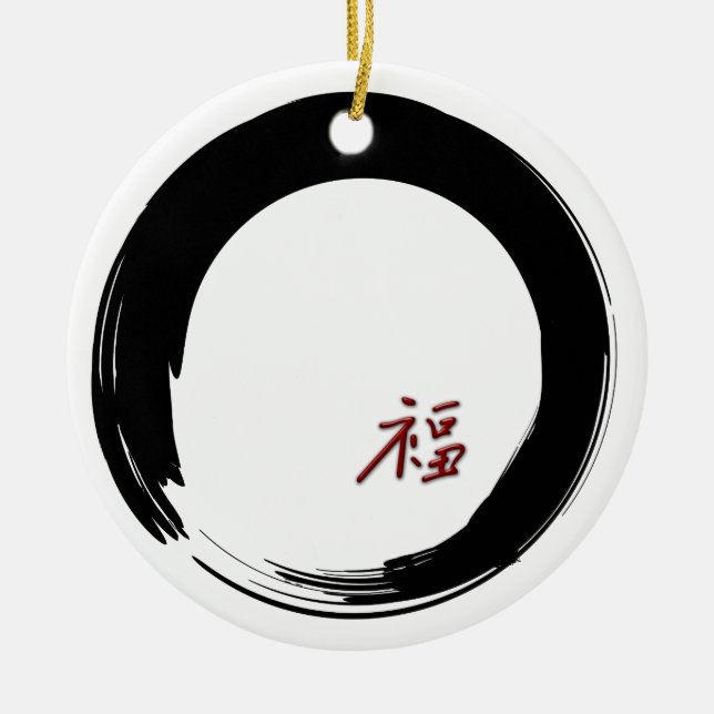 Cerâmica Ornamento de Enso da felicidade (Frente)
