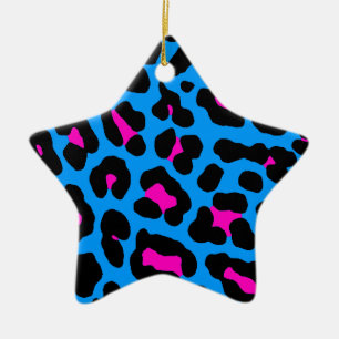 Cerâmica Ornamento de Estrela com Impressão de Leopardo Ret