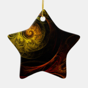 Cerâmica Ornamento de Estrela de Abstrato de Arte Floral Su