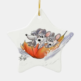 Cerâmica Ornamento de Estrela de Feriado de Inverno, Mac e