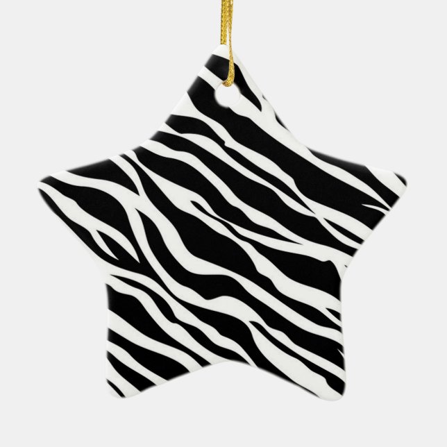 Cerâmica Ornamento de Estrela de Impressão Zebra (Verso)