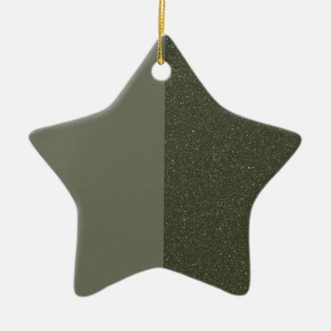 Cerâmica Ornamento de Estrela de Textura Dividida Verde da  (Frente)
