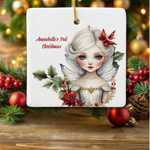 Cerâmica Ornamento de Fada de Natal