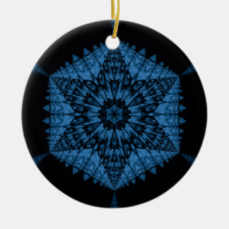 Cerâmica ornamento de fantasia azul de 6 pontas