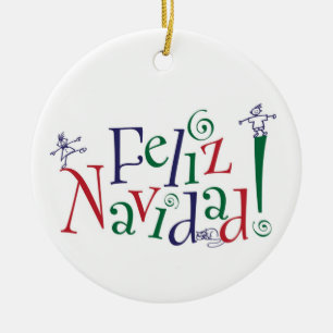 Cerâmica Ornamento de Feliz Navidad